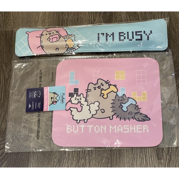 Pusheen Other - Pusheen Cat Stormy & Pip Mouse Pad and Wrist Rest Button Masher I'm Busy NEW